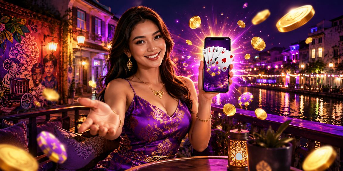A Penang card player enjoying a live baccarat casino game through an online platform